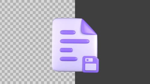 3D Animated Save Document Icon