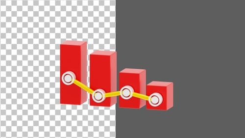 3D Red Graph | Alpha Channel