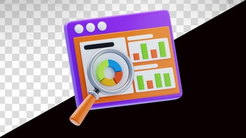3D-Animation des Analyse- und Forschungsdiagramms von Big Data
