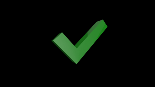 Rotating 3D Green Checkmark Icon Animation