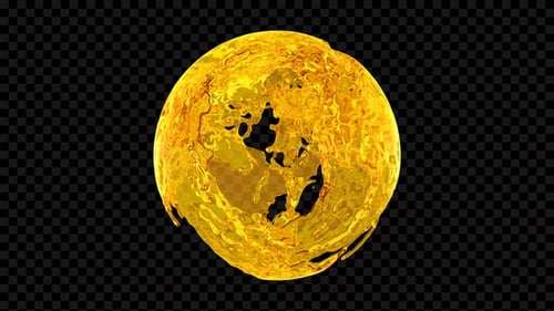 Abstract Golden Fluid Sphere Animation