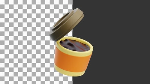 3D Animation of Steaming Coffee Cup | Alpha Channel