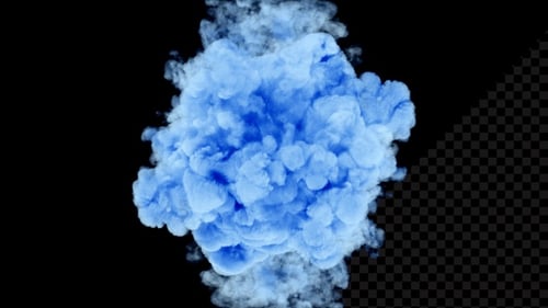 Fluid Blue Smoke Reveal Vertical Transition