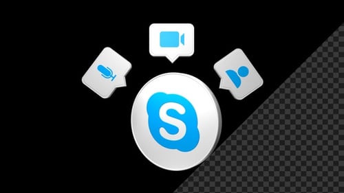 3D Animated Skype Digital Communication Icons