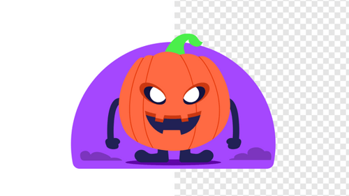 Spooky Halloween Pumpkin Character Looping Animation