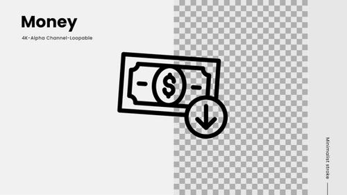 Animated Money Decrease Icon with Down Arrow