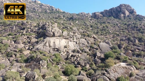 Cliffs scattered on the mountain slopes