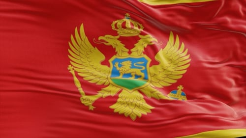Photorealistic Montenegro Flag Waving for National Identity and Events