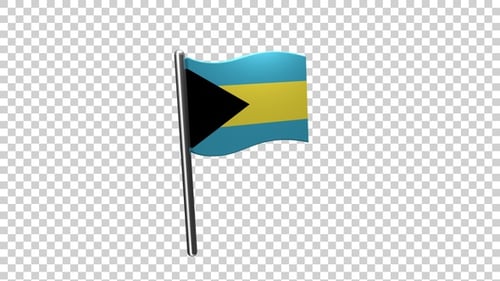 Waving Bahamas Flag 3D Animation