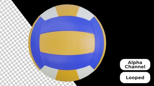 3D Animated Volleyball | Alpha Channel