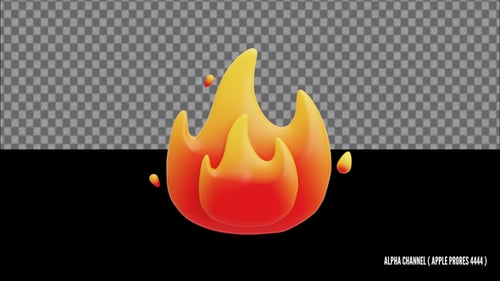 3D Fire Emoji Animation | Alpha Loop