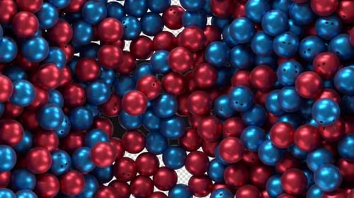 Dynamic Red and Blue Bowling Balls Sports Background
