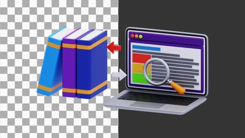 3D Animation of Researching In An Internet Search Engine | Alpha Channel