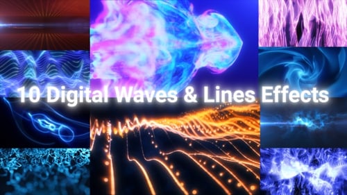 10 abstrakte wissenschaftliche Hintergründe | 4K Digital Waves & Lines
