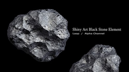 Rotating Dark Metallic Asteroid 3D Animation