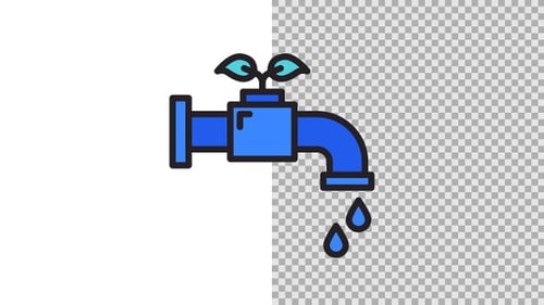Save Water Leaf Animated Icon