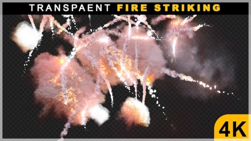 3D Render Multi Rocket Striking Or Diwali Cracker Blasting Animation On Alpha Channel