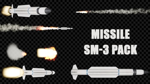 Realistic Flying Missile with Smoke and Flame VFX