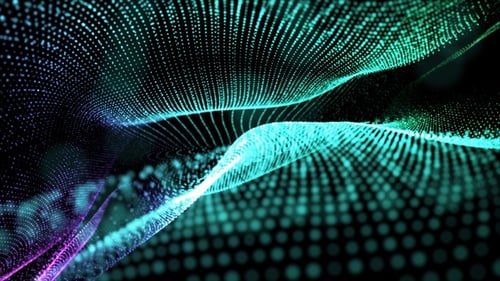 Particle Wave Flow Background Multicolor Loop V13