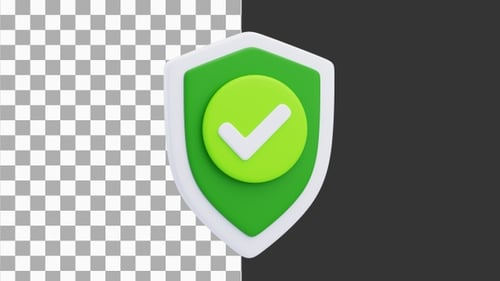 Animação 3D do Checkmark | Alpha Channel