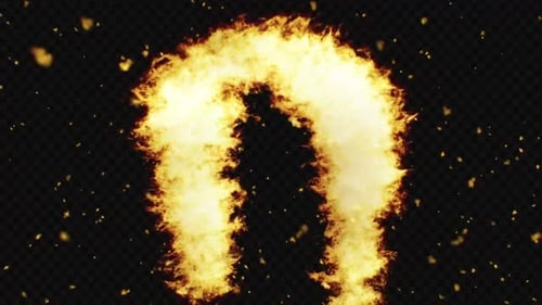 Fiery Portal Flame Ring with Sparks – Alpha Channel VFX 1