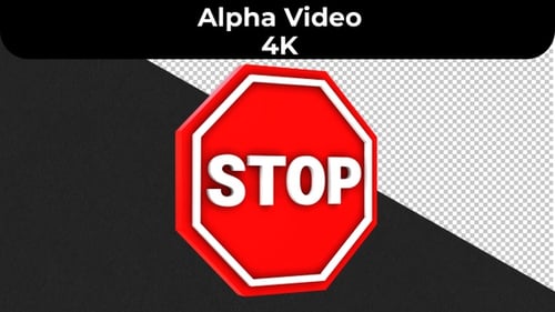 Modern 3D Rotating Stop Sign Animation