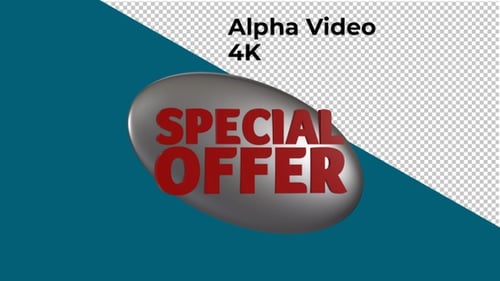 3D Special Offer Text Animation on Glossy Oval Background