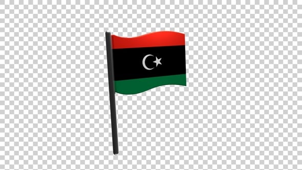 Libya Flag Pin Icon, Elements Motion Graphics ft. 3d & animated flag ...