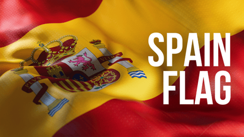 Flagge aus Stoff mit spanischer Flagge