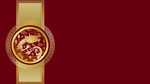 Chinese New Year Golden Dragon Decorative Frame Background