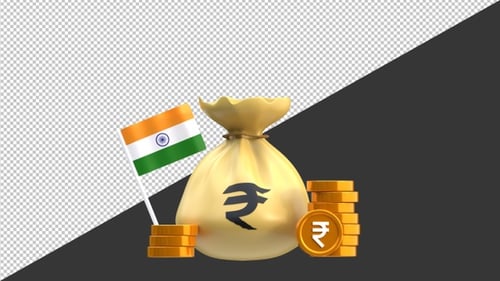 3D India Economy | Alpha Channel