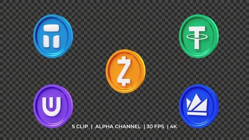 3d Icon Crypto Currency Coin Pack V6