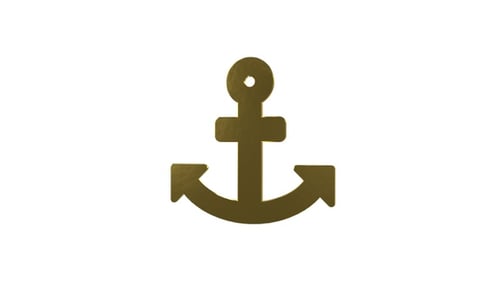 Elegant Golden Anchor Symbol 3D Rotation Animation