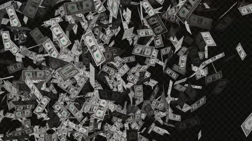 Realistic Dollar Rain with Alpha Channel V6
