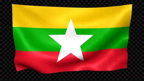 Flagge Myanmars weht