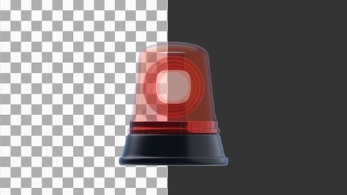 Animação 3D de sirene alertando sobre perigos e garantindo a conscientização pública | Alpha Channel