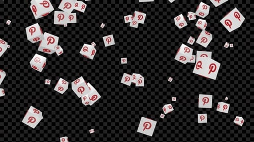 Pinterest Icon Falling Alpha Loop