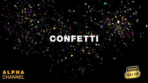 Dynamic Celebration Confetti Explosions and Falls Alpha Overlay