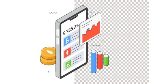 Mobile Banking Animation Alpha Channel