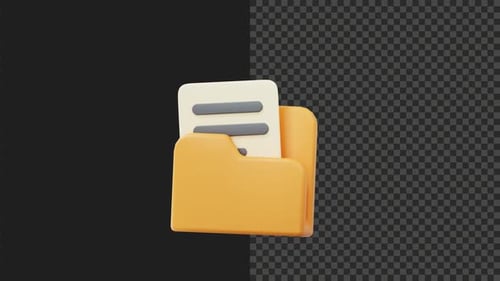 3D Cute Stylized Document File Animation | FHD | Transparent Alpha Channel | 6s