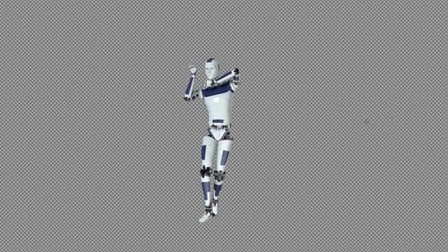 3D Humanoid Robot Dancing Animation with Alpha Channel