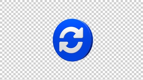 Animated 3D Blue Refresh Reload Icon
