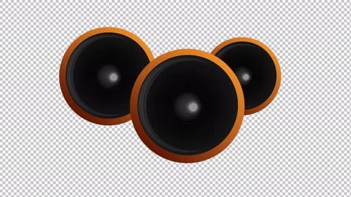 Pulsating Speaker Cones Animation with Alpha Channel