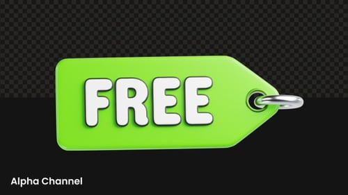 3D Free Price Tag Animation | Alpha Channel