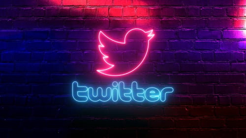 Twitter Icon Neon Sign Background