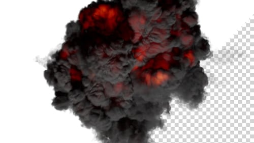 Explosion mit dunklem Rauch V2