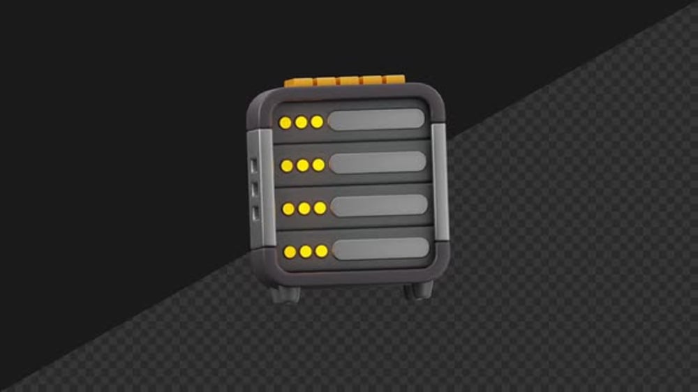 Animated 3D Server Rack Icon Technology Concept, Elements Motion ...