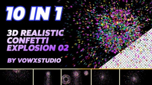 Vibrant Confetti Bursts and Falling Animation