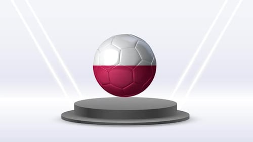 Modern Animated Polish Flag Soccer Ball Display