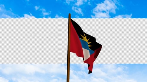 Antigua and Barbuda Flag Alpha Animation